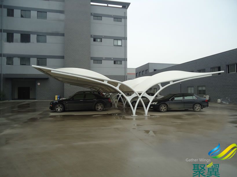 商業(yè)辦公樓汽車膜結(jié)構停車棚
