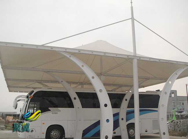膜結構車棚新型產物|膜結構車棚第四代建筑