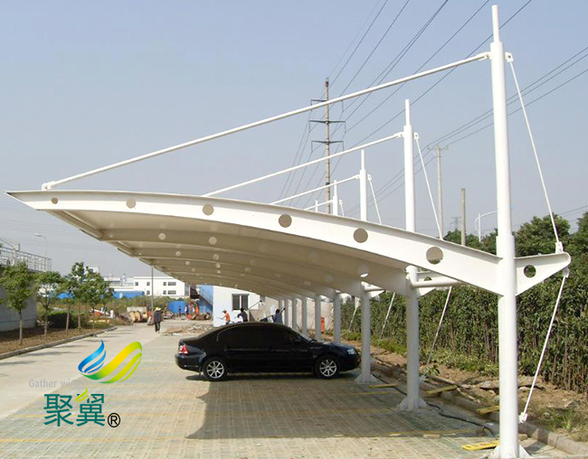 膜結(jié)構(gòu)車棚施工記錄|膜結(jié)構(gòu)車棚時(shí)尚典雅